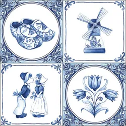 Ambiente 20 Servietten Papier 33x33cm 3-lagig - hochwertige Einweg Papierservietten Retro Holland Motiv Vintage Partyservietten Tischdeko Landhaus Sommer