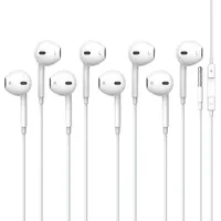 4 Paar In-Ear-Kopfhörer, kabelgebunden, mit Stereo-Sound, kabelgebunden, 3,5-mm-Stecker, integriertes Mikrofon und Lautstärkeregler, kompatibel mit Huawei, Xiaomi und mehr
