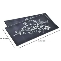 Haushalt International 2x Herd Abdeckplatte Glas Schneidebrett schwarz