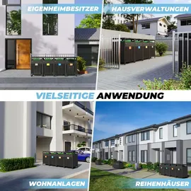 All Mülltonnenbox 2er 60 x 240 cm grau