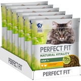 Perfect Fit Natural Vitality - Katzenfutter Trockenfutter Adult 1+ - Huhn und Truthahn, 6 x 650g