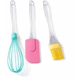 PARENCE – Silikon-Küchenutensilienset – Schneebesen, Pfannenwender und Pinsel – Set mit 3 Back- und Küchenzubehör
