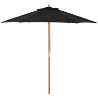 Outsunny Sonnenschirm schwarz Naturmaterialien, Holz, Kunststoff, 250x250 cm, -