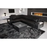 Sofa Dreams Ecksofa Ledercouch Sofa Trivento L Form kurz Leder Sofa schwarz