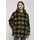 URBAN CLASSICS Hooded Oversized Check Sherpa Big Jacke Beige / Black 4XL