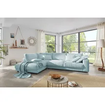 KAWOLA Ecksofa Madeline Cord Recamiere links hellblau