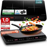 STILLSTERN Doppel-Induktionskochfeld | Doppel-Induktionskochplatte [3600W] mit Lautlos-Funktion & Booster-Modus, 12-28cm, 18 Temperaturstufen & Leistungsstufen, 24h Timer, Kindersicherung, Touch