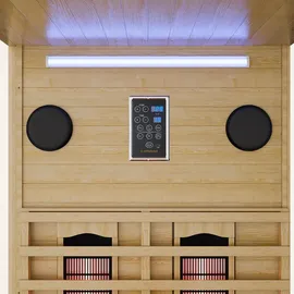 Artsauna Göteborg 90 x 90 x 190 für 1 Person mit Vollspektrumstrahlern & Hemlockholz