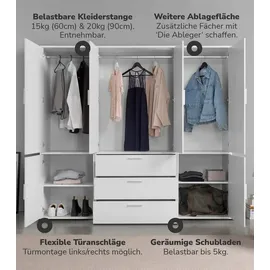 mokebo Der Grenzenlose Garderobenschrank 210x187x58 cm weiß