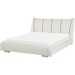 Wasserbett Echtleder NANTES 140 x 200 cm Cremeweiß