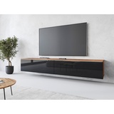 INOSIGN Lowboard »LOWBOARD VERA«, moderne grifflose TV-Board, TV-Schrank 180 cm, stehend und hängend, schwarz