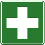 Aufkleber Erste Hilfe Kreuz Verbandsmaterial Medizinschrank Hinweis Schild Sticker Wetterfest und UV-Beständig