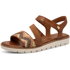 Marco Tozzi Sandalen flach mit Klettverschluss Bequem, Braun (Cognac Comb), 39 EU