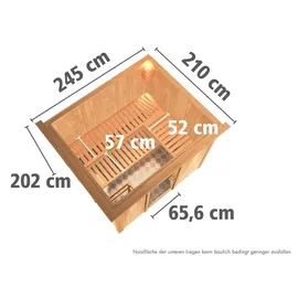 Karibu Gobin inkl. 9 kW Ofen + int. Steuerung + Dachkranz