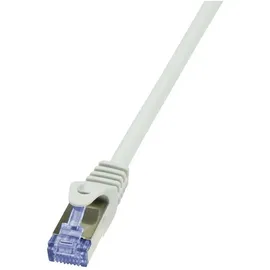 Logilink CQ3122S RJ45 Patchkabel CAT 6a S/FTP 30 m Grau mit Rastnasenschutz, Flammwidrig, Gesamtschirm, Halogenfrei, Paarschirm 1 St.
