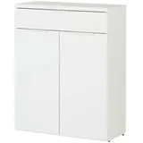 Die Möbelfundgrube Schuhschrank 83 x 102 x 36 cm 2 Türen / weiß hochglanz