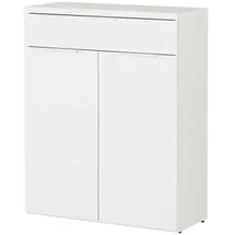 Die Möbelfundgrube Schuhschrank 83 x 102 x 36 cm 2 Türen / weiß hochglanz