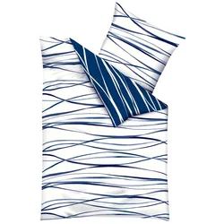 kaeppel Bettwäsche Motion 135 x 200 cm Satin Blau Marine