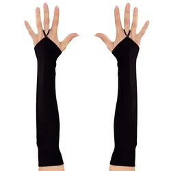 Fingerlose Satin-Handschuhe lang - OS