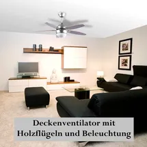 Sichler Haushaltsgeräte Mobiler XXL-Deckenventilator 105 cm Weiß