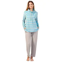 Hajo Hausanzug Damen Homewear Anzug (2 tlg) Modisches Design blau 36-38