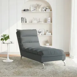 vidaXL Chaiselongue mit Kissen Dunkelgrau Stoff