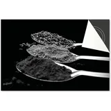 Induktionsschutz von Dietrix - Schutzmatte 83x51,5cm - Löffel mit Gewürzen Schwarz Weiß - Base - Für Induktionskochfeld/Induktionsherd - Herdabdeckung Ceranfeld - Helle Unterseite - Herdabdeckplatte