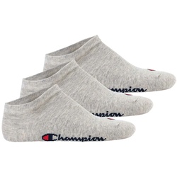 Champion Unisex Sneaker Socken, 3er Pack - Sneaker Socken Basic, Logo Grau EU 43-46