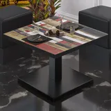 GGM Möbel BM | Bistro Loungetisch | B:T:H 80 x 80 x 41 cm | Vintage Bunt / Schwarz