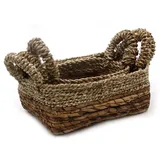 Bali-Homedecor Dekokorb Quadratischer Korb aus Bananenblatt und Seegras- Set of 3