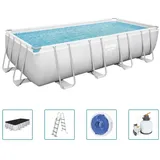 BESTWAY Power Steel Swimmingpool-Set Rechteckig 549x274x122 cm