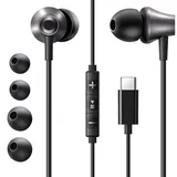 UGREEN HiTune USB C Kopfhörer mit Kabel, In-Ear Magnetkopfhörer mit Lautstärkeregler HiFi Sound Kompatibel mit iPhone 16 Serie Galaxy S24 S23 S22 Serie iPad Pro Air Android usw