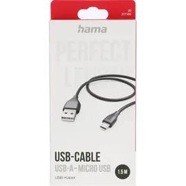 Hama USB-A auf Micro-USB 1,5 m Schwarz