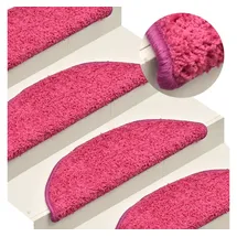 vidaXL Stufenmatte, Treppenmatten 15 Stk. Rosa 56x17x3 cm