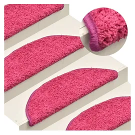 vidaXL Stufenmatte, Treppenmatten 15 Stk. Rosa 56x17x3 cm