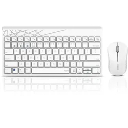 Rapoo Kabelloses Multi-Mode-Deskset "8000M", QWERTZ-Layout kabelloses Multi-Mode-Deskset - Multi-Mode-Drahtlostechnik via Bluetooth - 1300-dpi-Maus mi