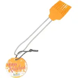 Birkmann, universeller Backpinsel mit Silikonkopf und Griff aus Edelstahl, lebensmittelecht und hitzebeständig bis 230 °C, spülmaschinengeeignet, orange, 21 x 4 cm