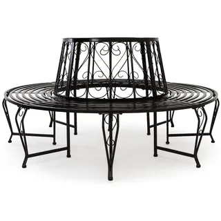 CASARIA Baumbank Bree Schwarz Metall Ø160cm