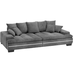 Big-Sofa MR. COUCH "Haiti II RGB-LED", grau (dolce 16 graphite), B:264cm H:85cm T:138cm, Dolce (100% Polyester), Sofas, RGB-LED Beleuchtung, mit Handwerklich gearbeiteter Komfort-Steppung