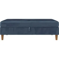 Stauraumhocker DOREL HOME "Lilly", blau, B:130cm H:43cm T:69cm, Hocker, mit Stauraum, frei in Raum stellbar, Sitzhöhe 43 cm