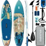 SOLAVERO Stand Up Paddling Board mit Allem Zubehör, Aufblasbares SUP Board Set mit 83 cm Extra Breit, 335 cm Paddleboard für 2 Personen/Familien, Stand Up Paddle für Anfänger, Tragkraft 200 kg