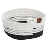 Kela Aufbewahrungskorb B 25 cm Baumwolle/Polyester-Mischung weiß-schwarz