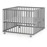 Sämann – make a difference. Laufgitter, Grau, Holz, Echtholz,Buche, 100x74x100 cm, Babymöbel, Laufstall Baby