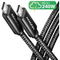 AXAGON USB-C zu USB-C 2.0, 2,5 m, PD 240 W 5 A, ALU - Sync- & Ladekabel -> Textil,