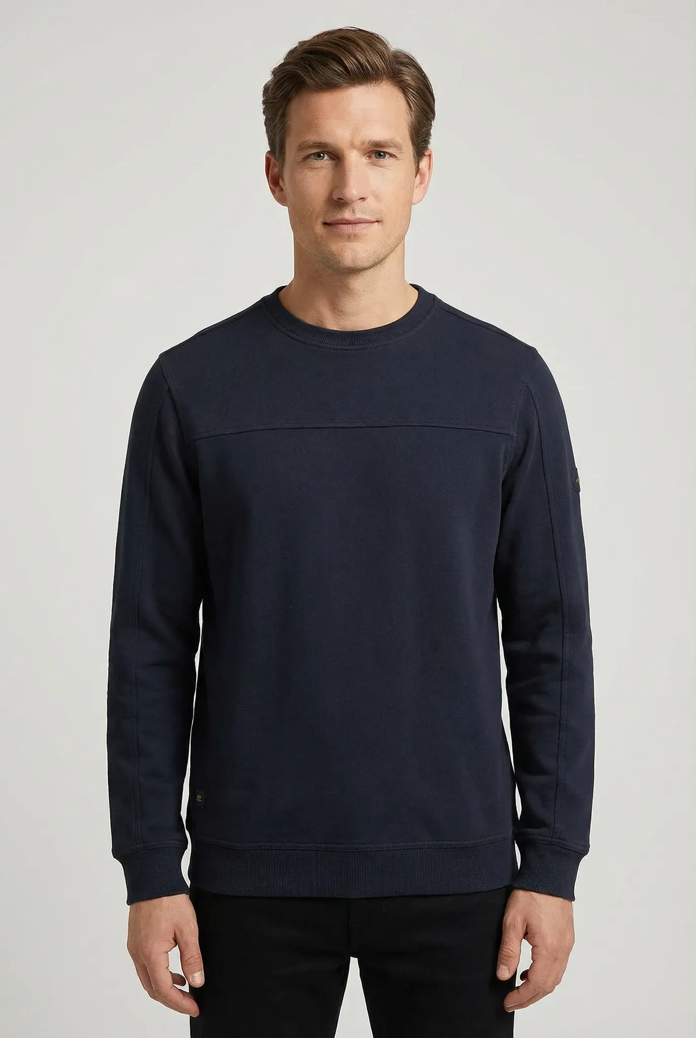 Sweater CAMEL ACTIVE, Herren, Gr. XL, night blau, Sweatware, Obermaterial: 100% Baumwolle, unifarben, normal hüftbedeckend, Rundhals, Sweatshirts Sweater, mit Rundhals