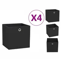 vidaXL Aufbewahrungsboxen 4 Stk. Vliesstoff 28x28x28 cm Schwarz