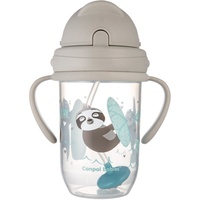 Canpol babies Exotic Animals Non-Spill Expert Cup With Straw Grey Auslaufsicherer Becher mit Strohhalm 270 ml