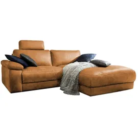 KAWOLA Ecksofa Lola Leder Recamiere rechts cognac