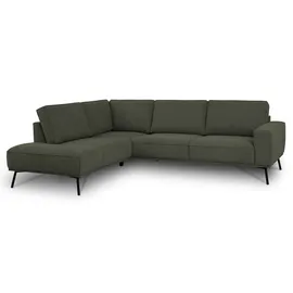 OTTO home Ecksofa OTTO HOME "Vosby", grün (hunter), B:260cm H:85cm T:208cm, 90% polyester, 10% nylon, Sofas, Ecksofa, 260 cm, Chenille, mit dekorativer Kedernaht, Wellenunterfederung