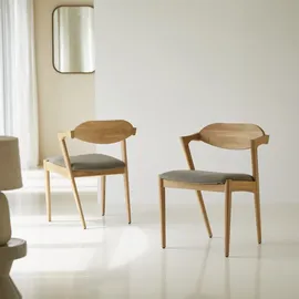Tikamoon Esszimmerstuhl Guido Stoff beige